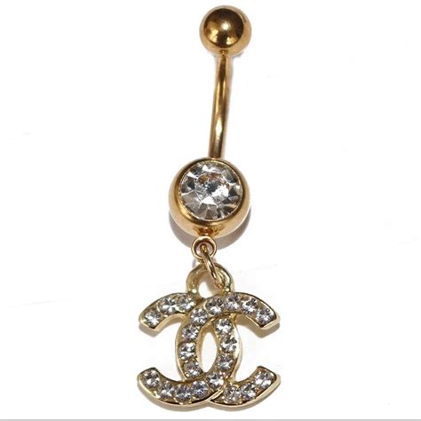 chanel belly ring bar|Chanel rings real.